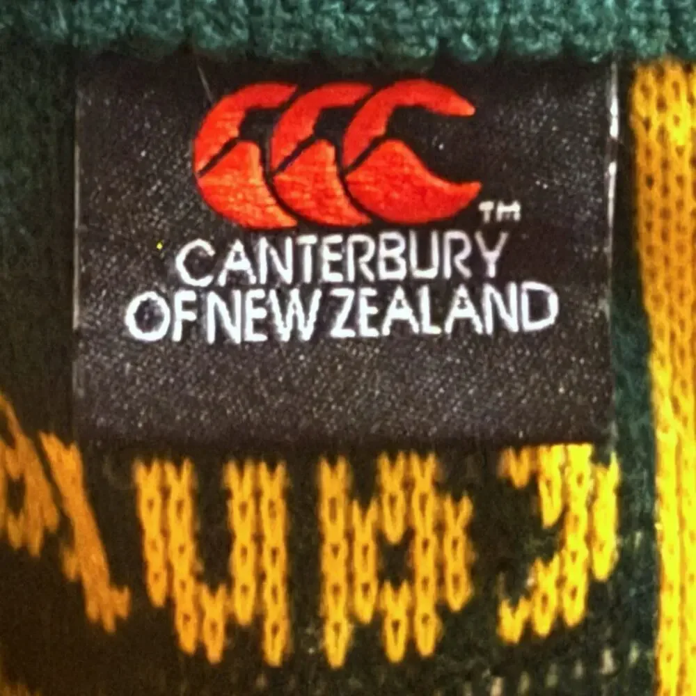 Retro Sprongoboks South Africa Rugby Scarf 2007 Rugby World Cup Green Knit